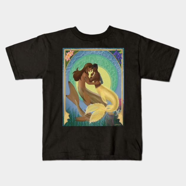 Fancy Merfolk Kids T-Shirt by gearfeathers